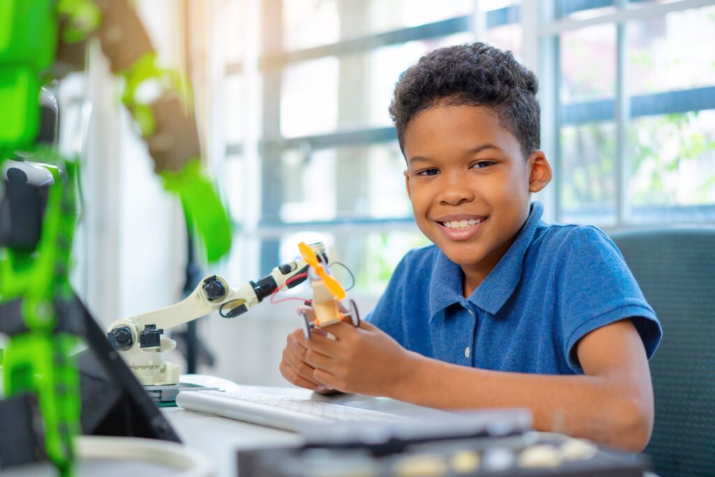 Child working on Engineering Project